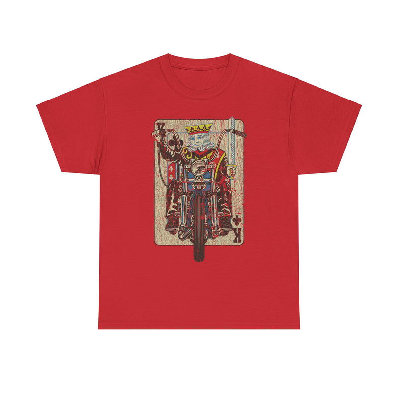 Load image into Gallery viewer, King of Clubs Playing Card Motorcycle T-shirt