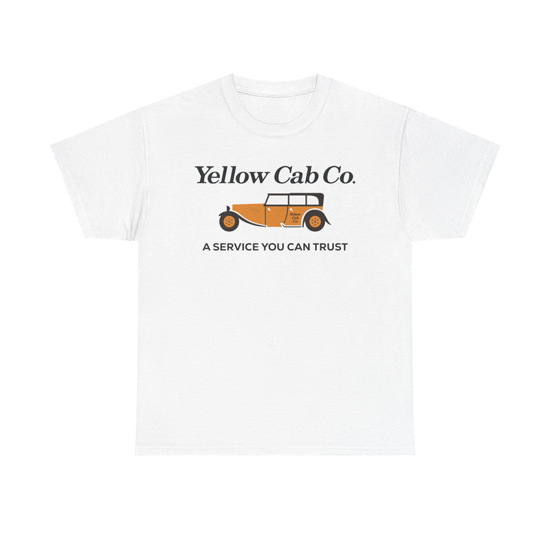 Load image into Gallery viewer, Yellow Cab Co A Service You Can Trust Vintage Taxi Logo Retro T-shirt