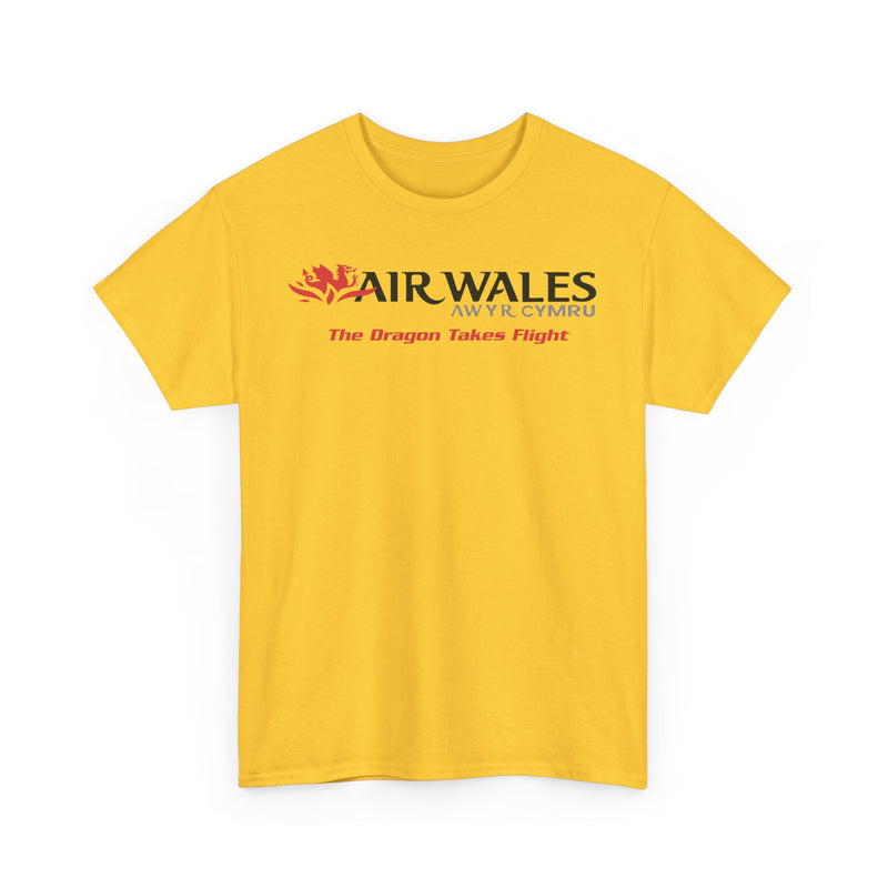 Load image into Gallery viewer, Air Wales The Dragon Takes Flight Vintage Welsh Airline Logo Aviation T-shirt