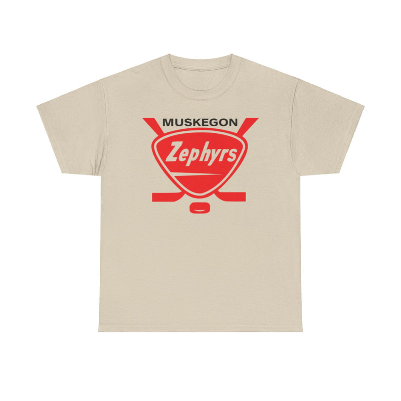 Load image into Gallery viewer, Muskegon Zephyrs International Hockey League 1960-1965 Michigan T-shirt