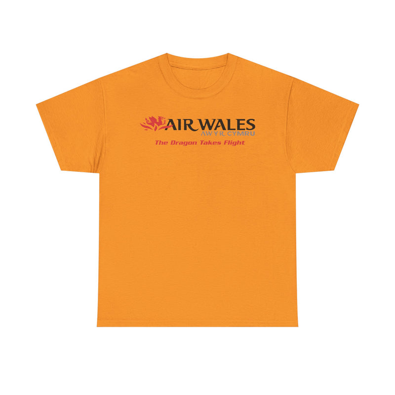 Load image into Gallery viewer, Air Wales The Dragon Takes Flight Vintage Welsh Airline Logo Aviation T-shirt