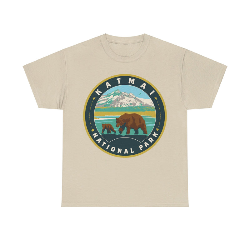 Load image into Gallery viewer, Katmai National Park Alaska Round Logo T-shirt