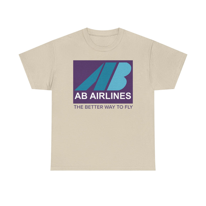 Load image into Gallery viewer, AB Airlines The Better Way to Fly Vintage Airline Logo Aviation T-shirt