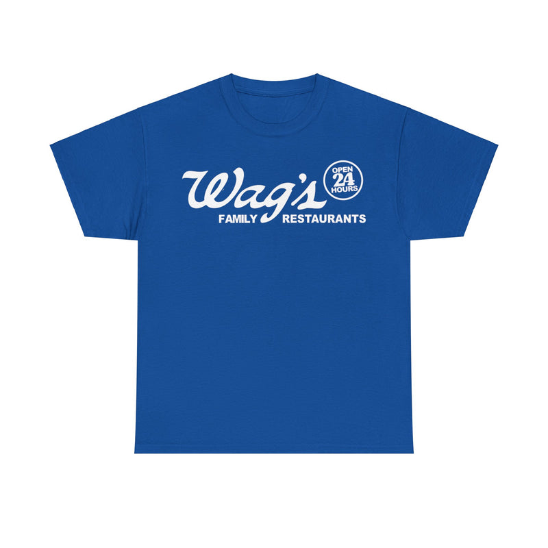 Load image into Gallery viewer, Wags Open 24 Hours Family Restaurant T-shirt