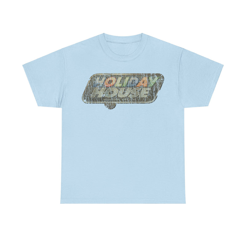 Load image into Gallery viewer, Holiday House Travel Trailers 1960 Distressed Print T-shirt
