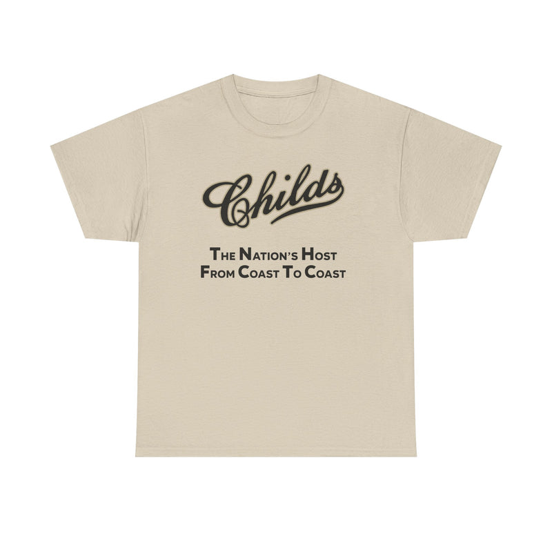 Load image into Gallery viewer, Childs Restaurants T-Shirt - American Casual Dining Industry Defunct Logo Tee