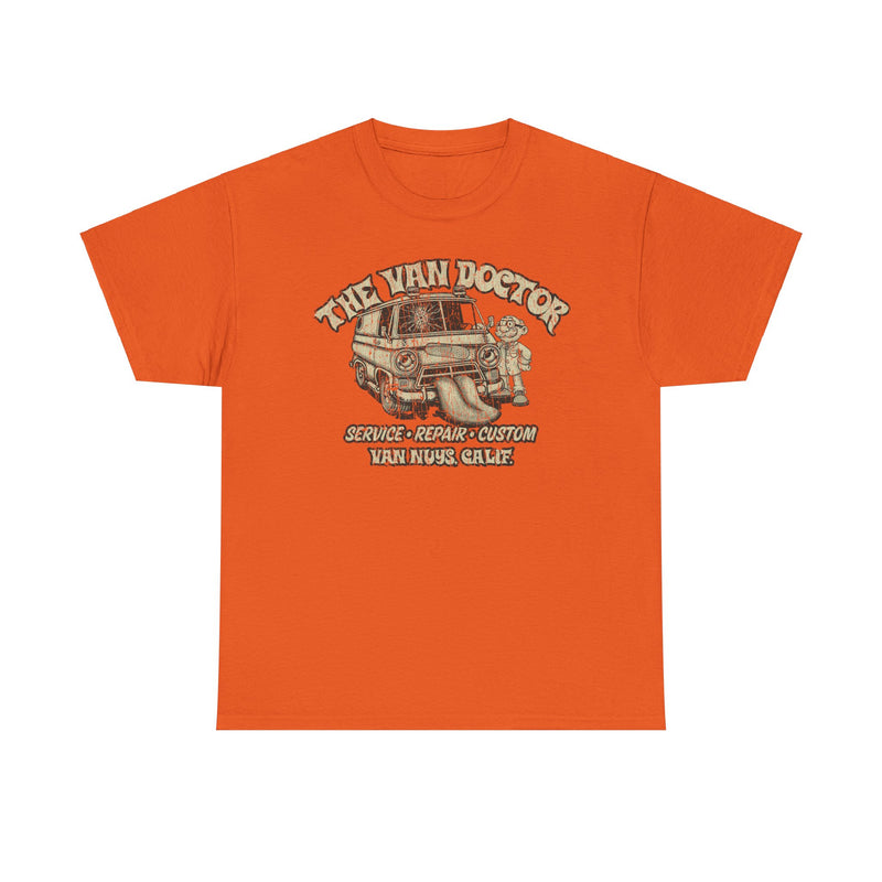 Load image into Gallery viewer, The Van Doctor 1971 Van Nuys California Service Auto Body Car Shop T-shirt