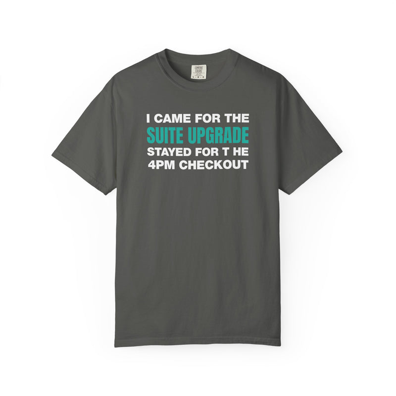 Load image into Gallery viewer, Suite Upgrade Late Checkout Credit Card Points Miles Teal T-shirt