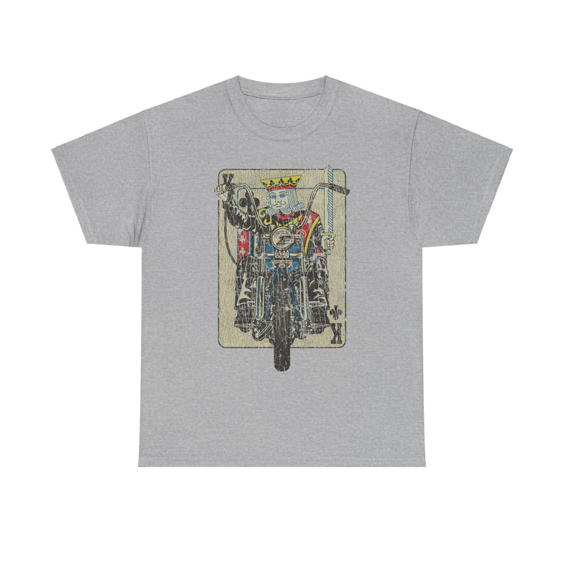 Load image into Gallery viewer, King of Clubs Playing Card Motorcycle T-shirt