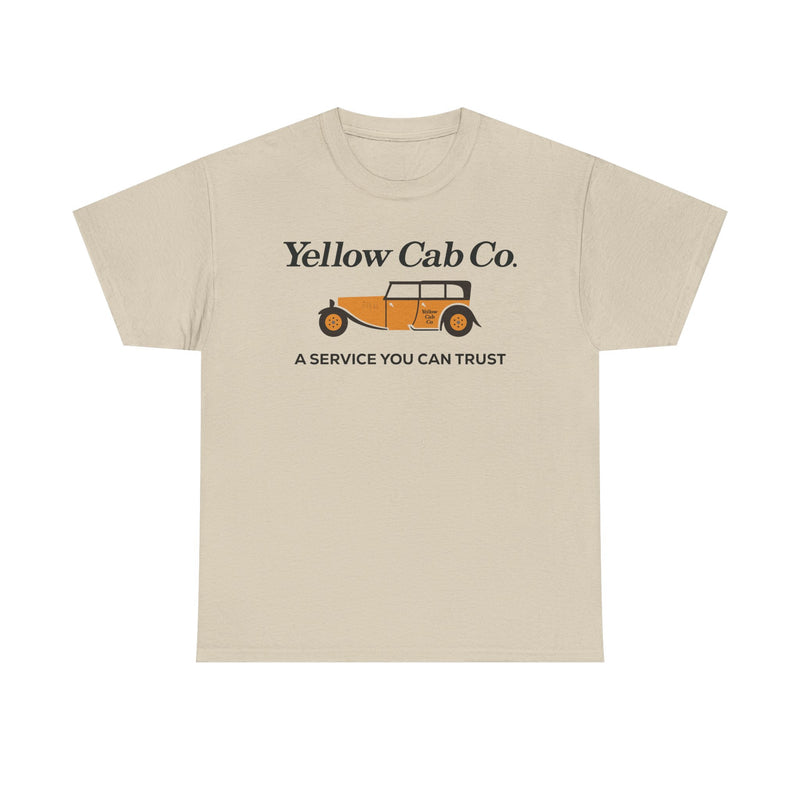 Load image into Gallery viewer, Yellow Cab Co A Service You Can Trust Vintage Taxi Logo Retro T-shirt
