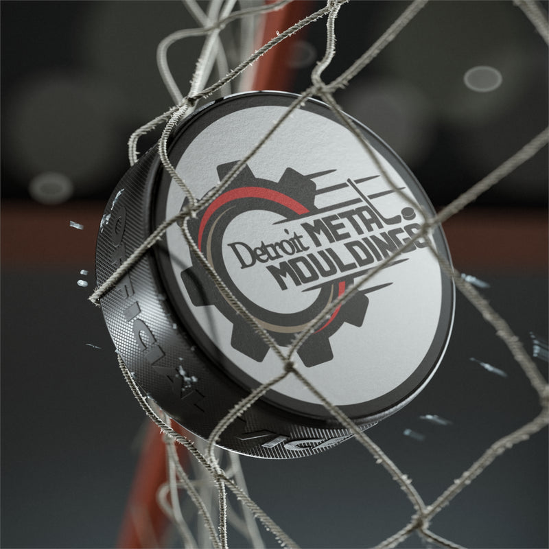 Load image into Gallery viewer, Detroit Metal Mouldings Nostalgic Logo Hockey Puck