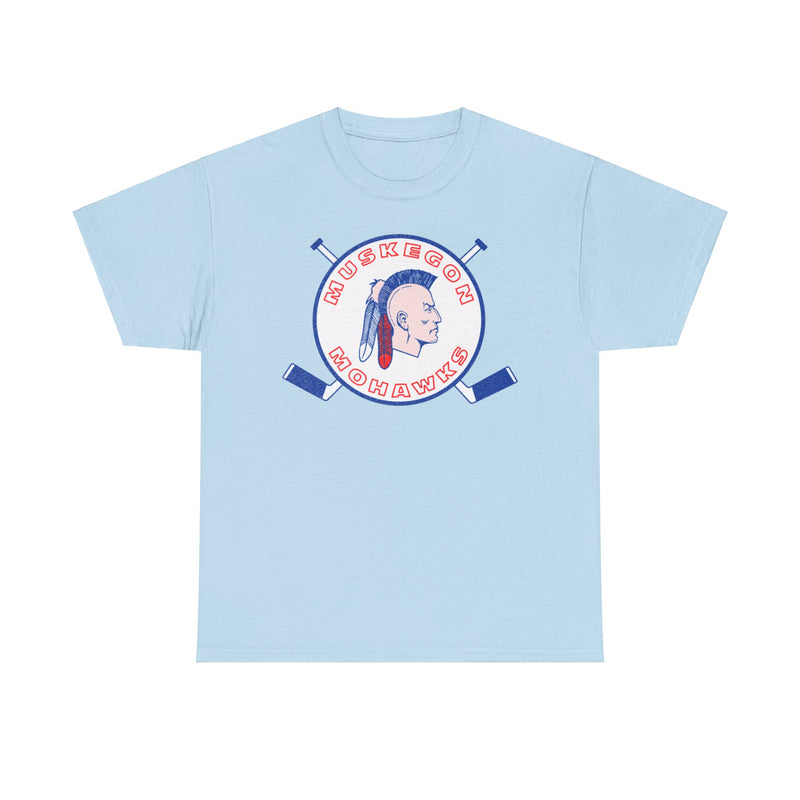 Load image into Gallery viewer, Muskegon Mohawks Logo Nostalgic Hockey T-shirt