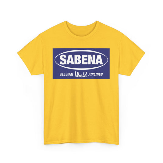 Sabena Belgian World Airlines Blue Oval Logo European Aviation T-shirt