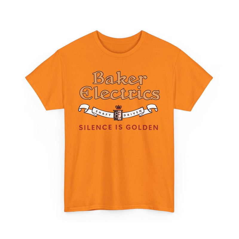 Load image into Gallery viewer, Baker Electrics Shaft Driven Silence is Golden Antique Car T-shirt