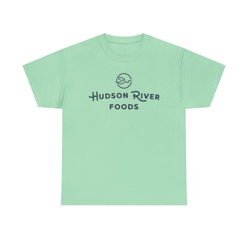 Load image into Gallery viewer, Hudson River Foods T-Shirt Defunct Food Company Bankrupt Logo Tee