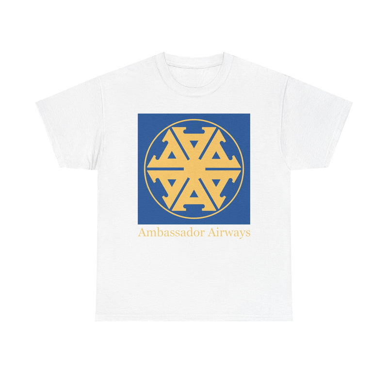 Load image into Gallery viewer, Ambassador Airways Blue Gold Emblem Classic UK Charter Airline T-shirt
