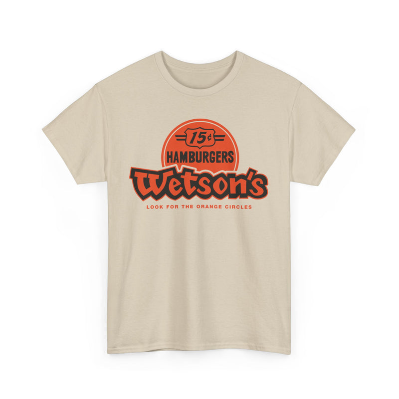 Load image into Gallery viewer, Wetson's 15¢ Hamburgers Orange Circles Vintage Logo Chain Restaurant T-Shirt