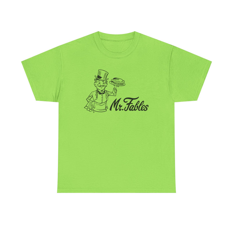 Load image into Gallery viewer, Mr. Fables T-Shirt - Fast Food Restaurant Industry Defunct Logo Tee