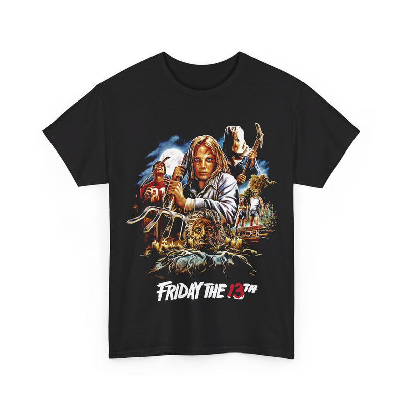 Load image into Gallery viewer, Friday the 13th Horror Movie Pitchfork T-shirt