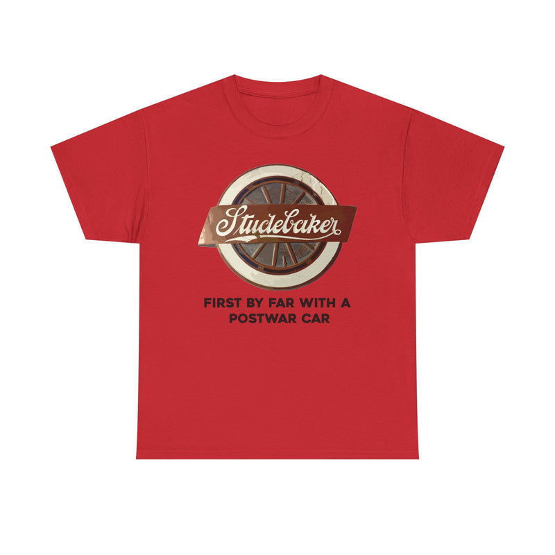 Load image into Gallery viewer, Studebaker First By Far With A Postwar Car Vintage Logo T-shirt
