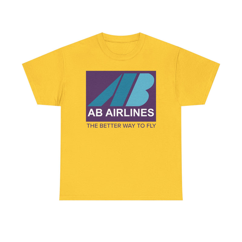 Load image into Gallery viewer, AB Airlines The Better Way to Fly Vintage Airline Logo Aviation T-shirt