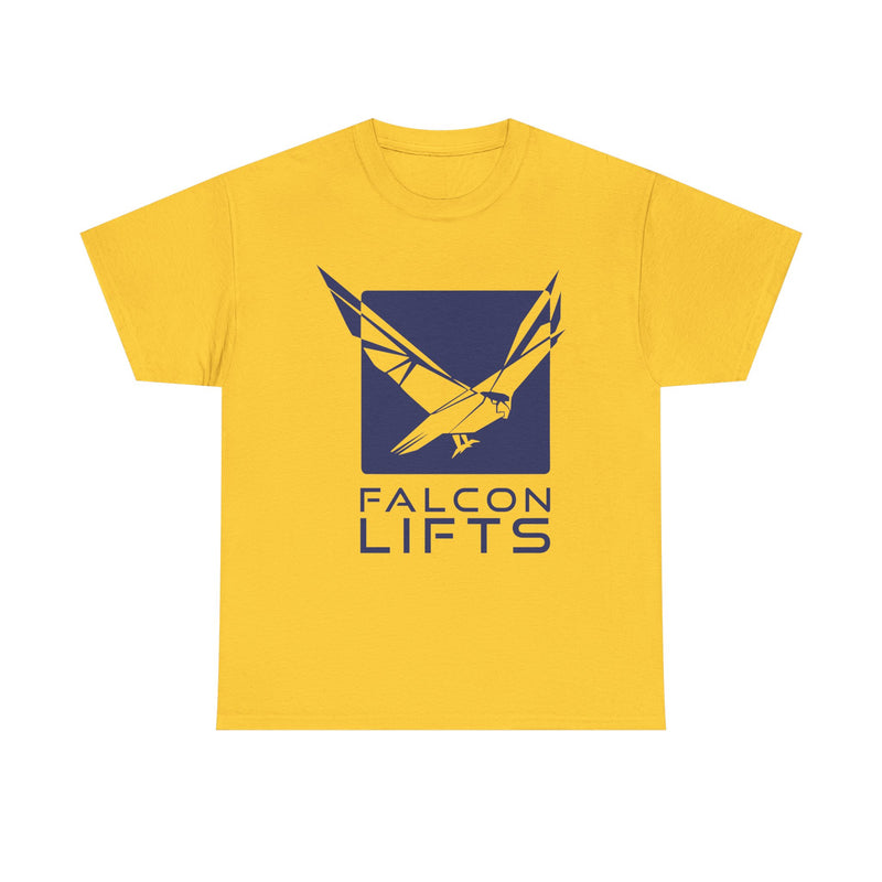 Load image into Gallery viewer, Falcon Lifts T-Shirt Defunct Elevator Company Bankrupt Logo Tee