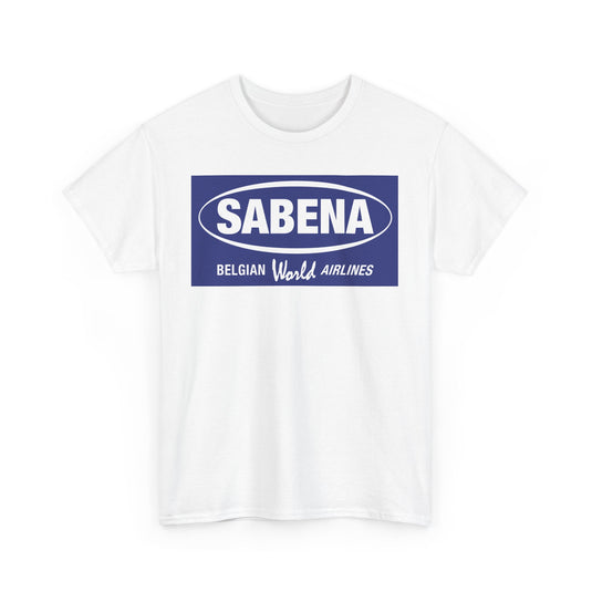 Sabena Belgian World Airlines Blue Oval Logo European Aviation T-shirt