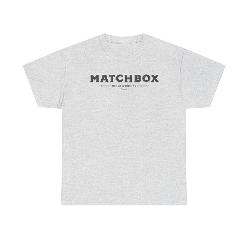 Load image into Gallery viewer, Matchbox Diner Drinks T-Shirt Defunct Restaurant Bankrupt Logo Tee