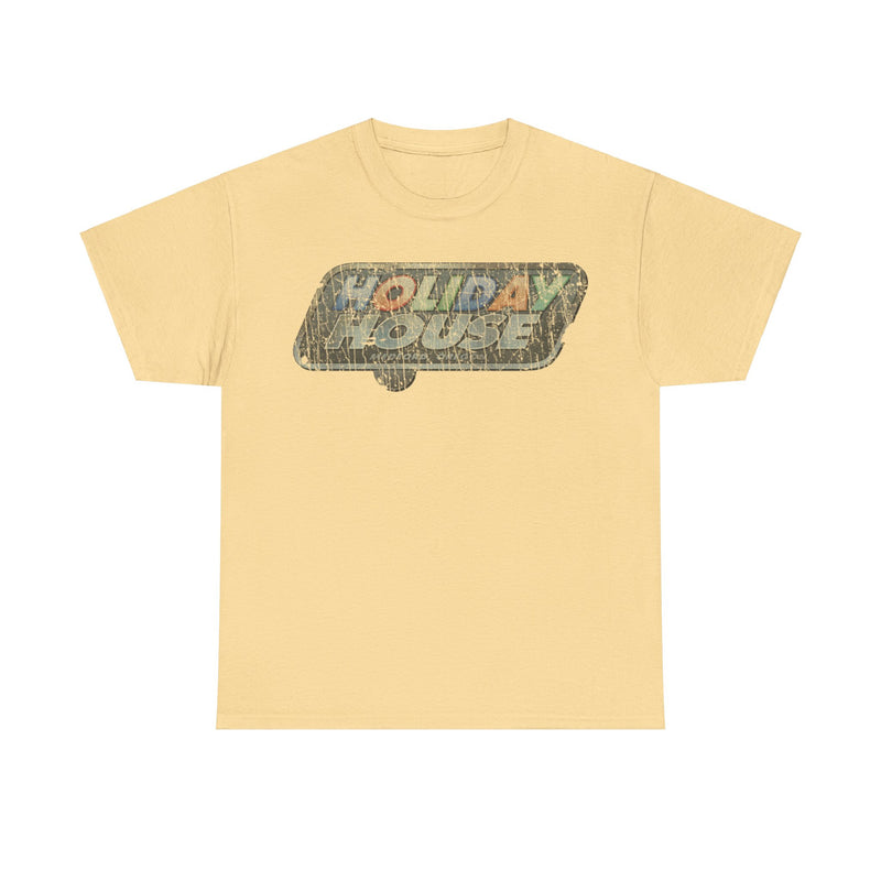 Load image into Gallery viewer, Holiday House Travel Trailers 1960 Distressed Print T-shirt