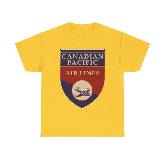 Canadian Pacific Airlines Blue Red Shield Vintage Aviation Collectible T-shirt