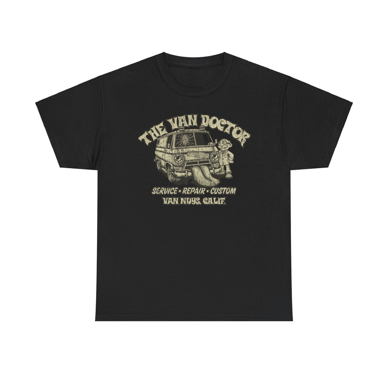 Load image into Gallery viewer, The Van Doctor 1971 Van Nuys California Service Auto Body Car Shop T-shirt