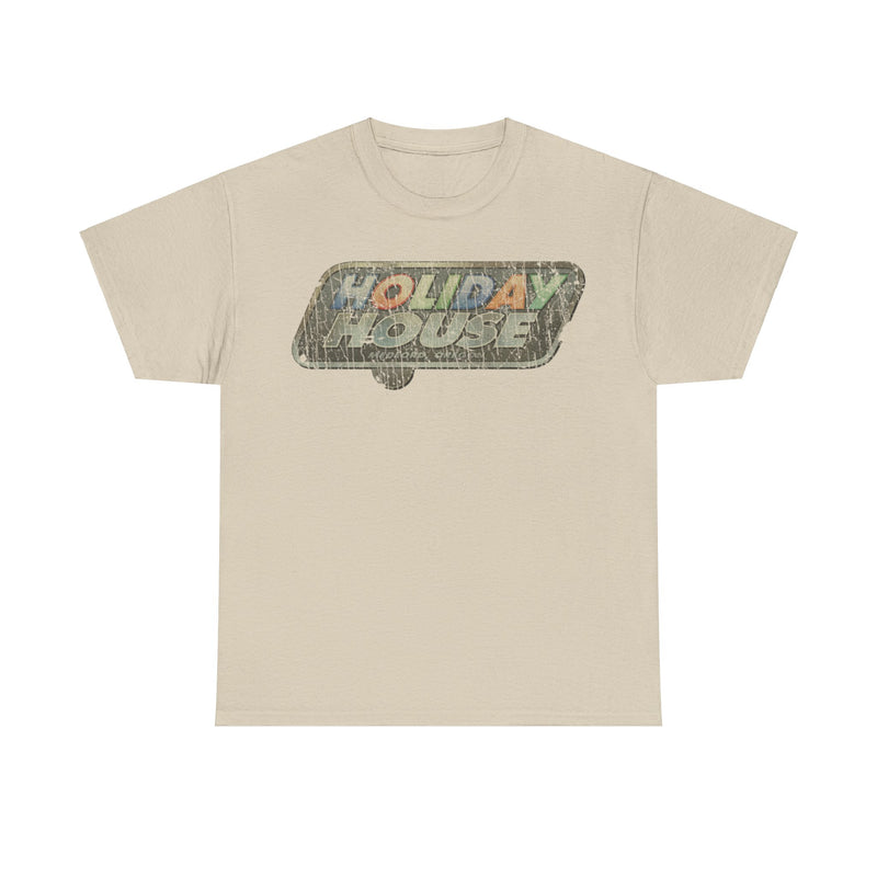 Load image into Gallery viewer, Holiday House Travel Trailers 1960 Distressed Print T-shirt