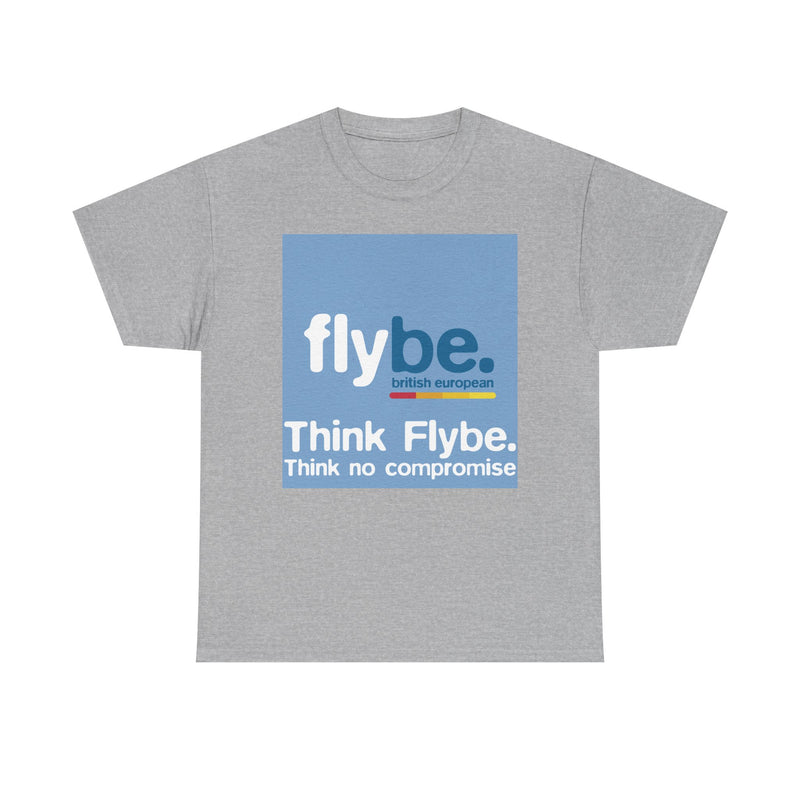 Load image into Gallery viewer, Flybe British European Think No Compromise Regional Airline Logo T-shirt
