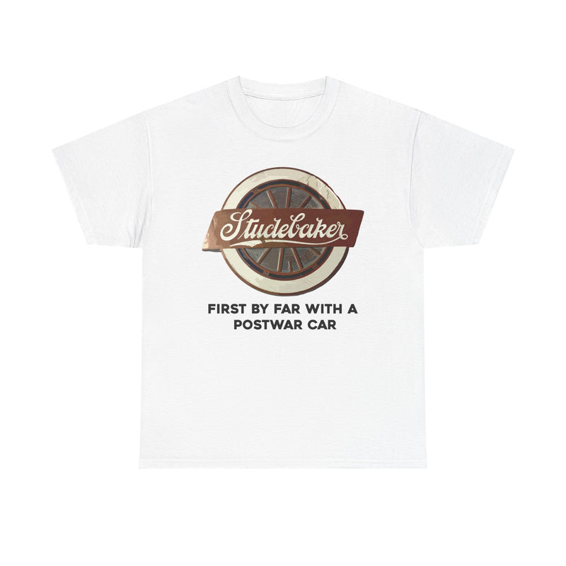 Load image into Gallery viewer, Studebaker First By Far With A Postwar Car Vintage Logo T-shirt
