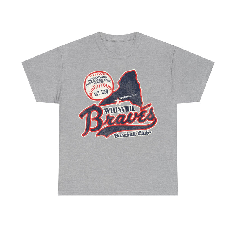 Load image into Gallery viewer, Wellsville Braves Nostalgic Retro Baseball Team T-shirt