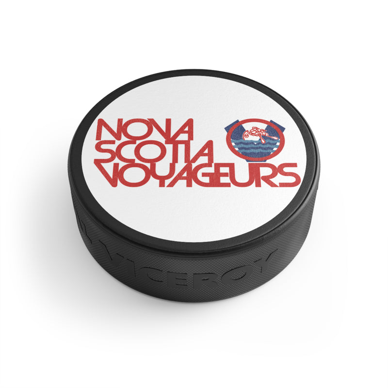 Load image into Gallery viewer, Nova Scotia Voyageurs Logo Nostalgic Hockey Puck