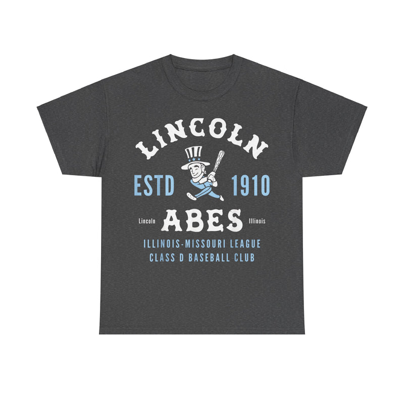 Load image into Gallery viewer, Lincoln Abes Est 1910 Illinois Baseball T-shirt