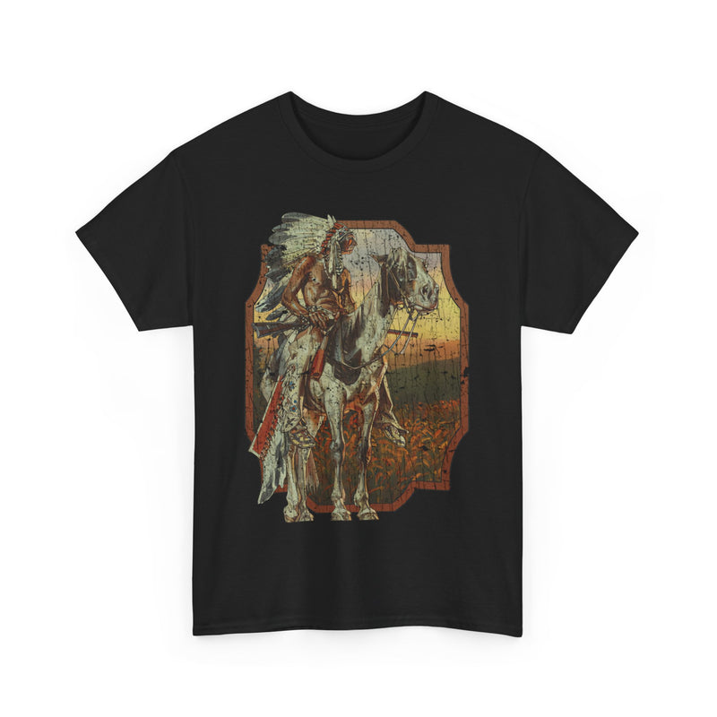 Load image into Gallery viewer, Native Sunset 1973 Native American Indian Horseback T-shirt