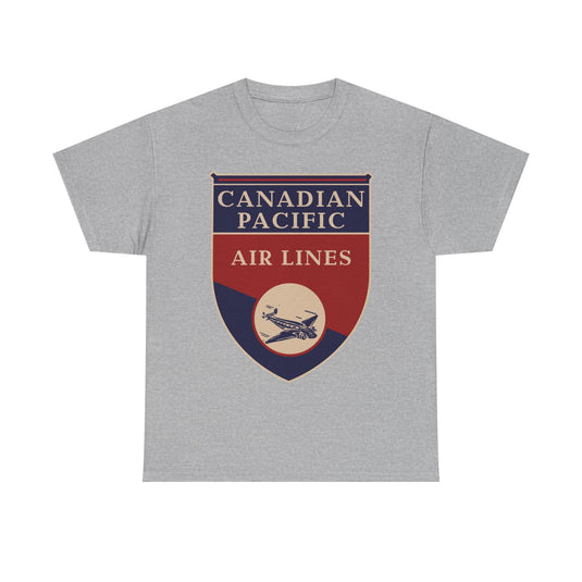 Canadian Pacific Airlines Blue Red Shield Vintage Aviation Collectible T-shirt