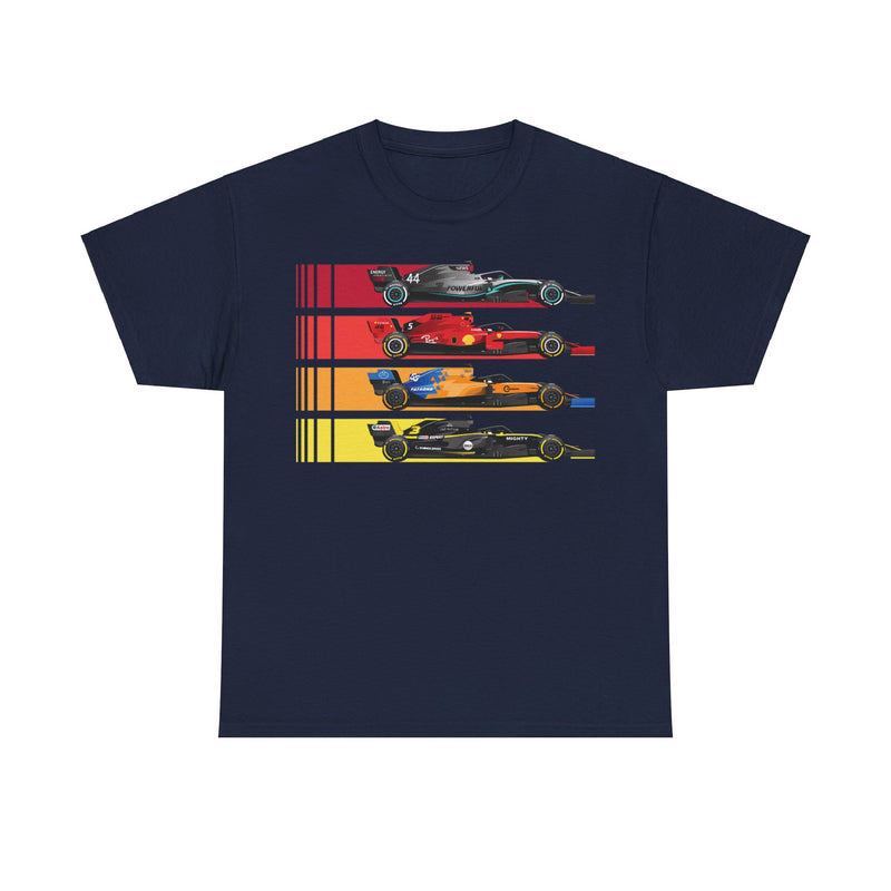 Load image into Gallery viewer, Formula Race Cars Fast 4 Nostalgic Retro Car T-shirt