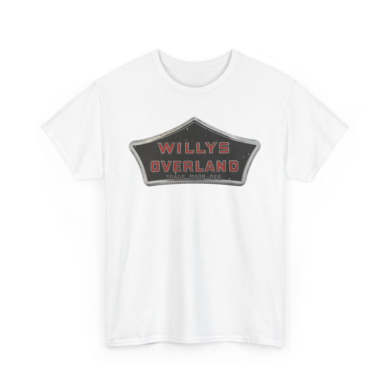 Load image into Gallery viewer, Willys Overland Trade Mark Reg Vintage Automobile Logo Collectible T-shirt
