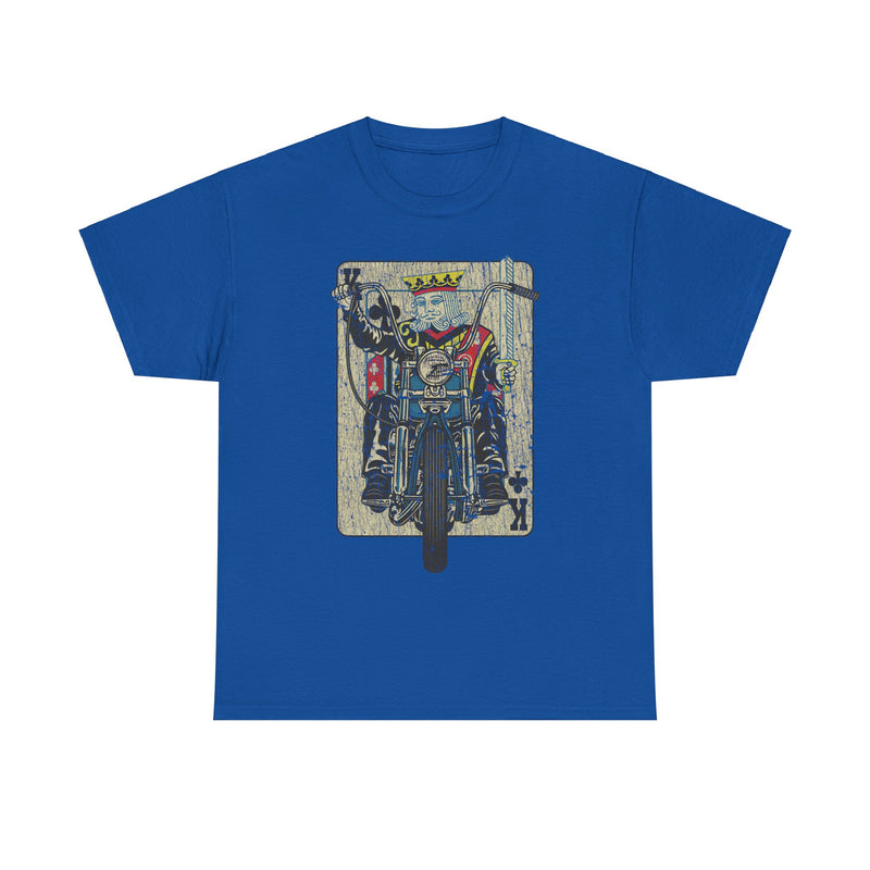 Load image into Gallery viewer, King of Clubs Playing Card Motorcycle T-shirt