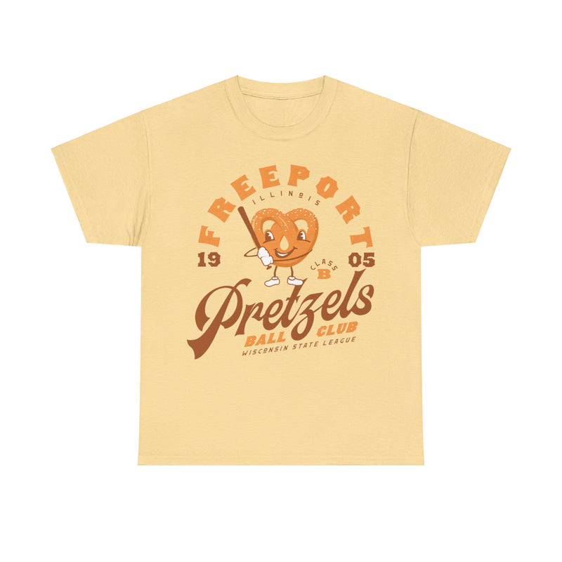 Load image into Gallery viewer, Freeport Pretzels Est 1905 Illinois Baseball T-shirt