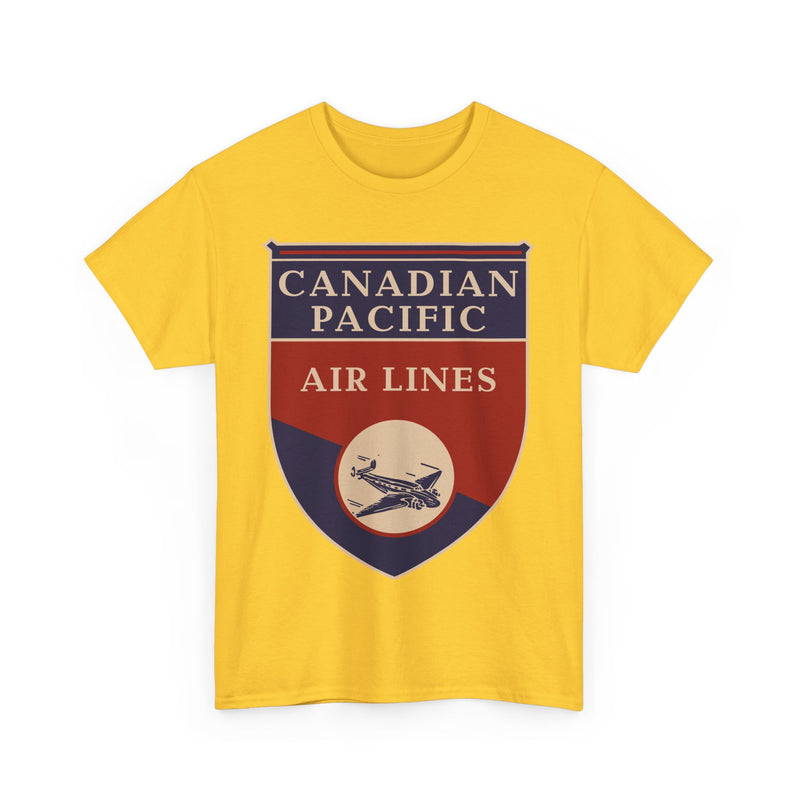 Load image into Gallery viewer, Canadian Pacific Airlines Blue Red Shield Vintage Aviation Collectible T-shirt