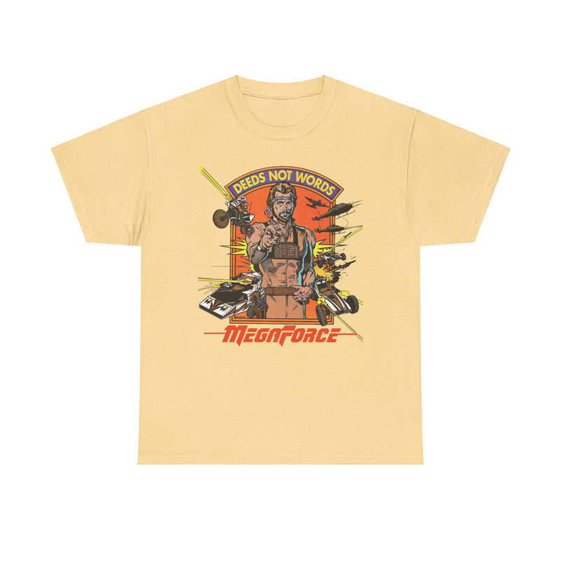 Load image into Gallery viewer, Megaforce Deeds Not Words 1982 Movie T-shirt