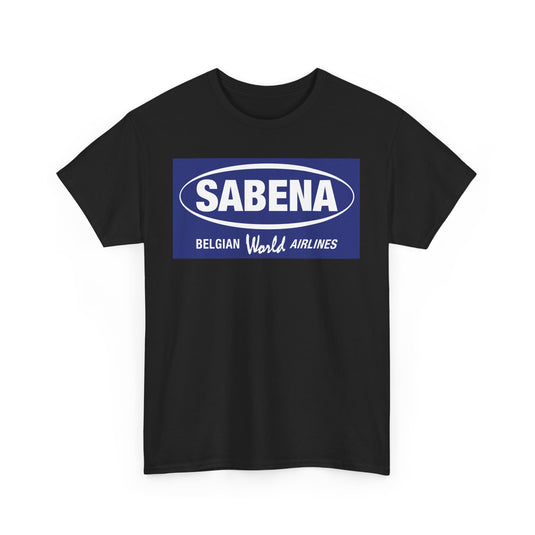 Sabena Belgian World Airlines Blue Oval Logo European Aviation T-shirt