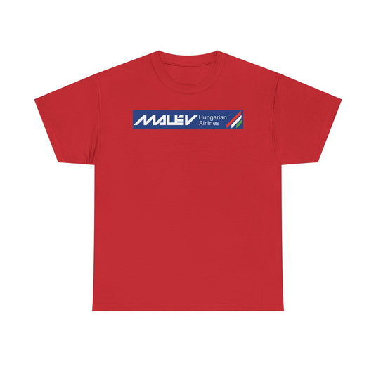 Malev Hungarian Airlines Vintage European Flag Carrier Aviation T-shirt