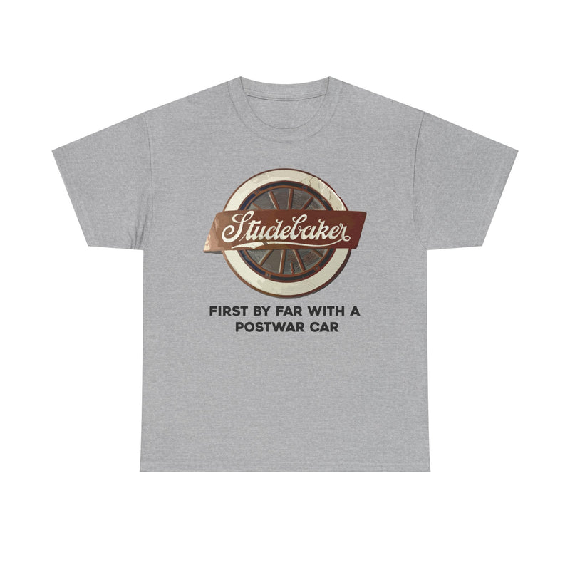 Load image into Gallery viewer, Studebaker First By Far With A Postwar Car Vintage Logo T-shirt
