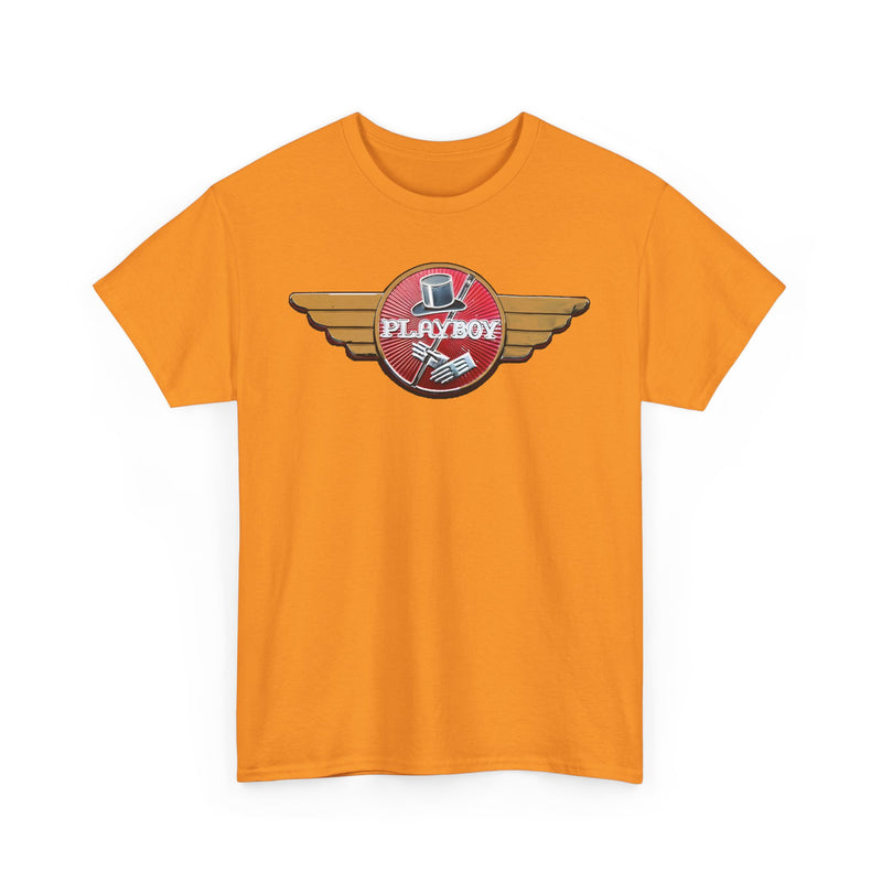 Load image into Gallery viewer, Playboy Golden Wings Classic Top Hat Emblem Rare Car T-shirt
