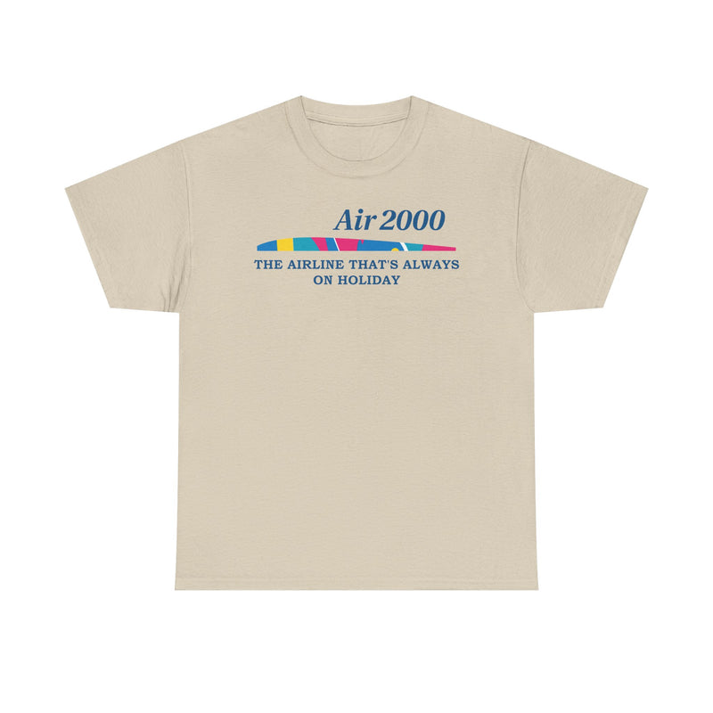 Load image into Gallery viewer, Air 2000 The Airline That's Always on Holiday Vintage Logo Aviation T-shirt